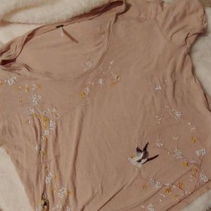 Free People embroidered Tee